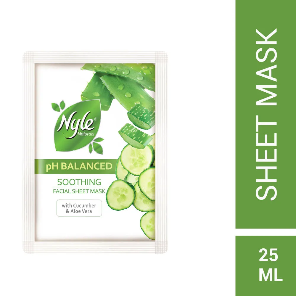 Nyle pH Balanced Soothing Facial Sheet Mask with Cucumber & Aloe Vera