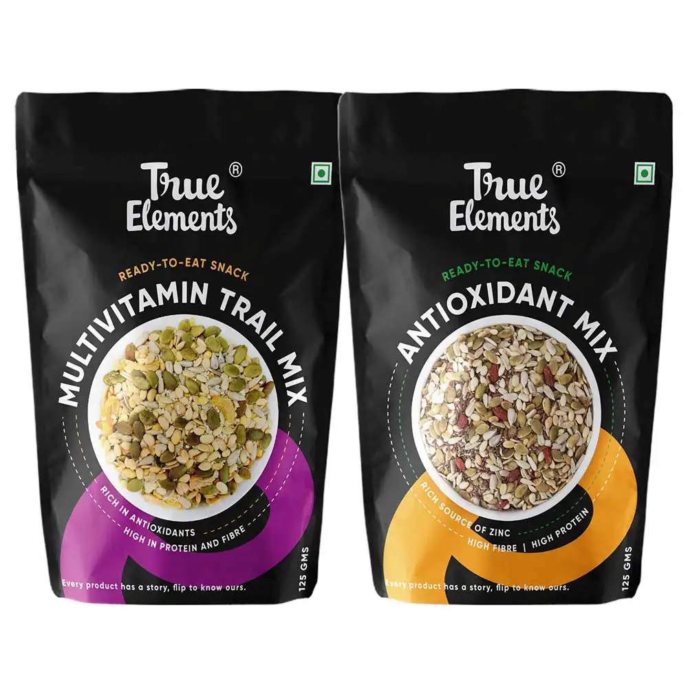 True Elements Multivitamin & Antioxidant Seed Mix Combo,  Watermelon Pumpkin Sunflower Sesame Apricot Soynuts & Unfalvoured  2 Piece(s)/Pack