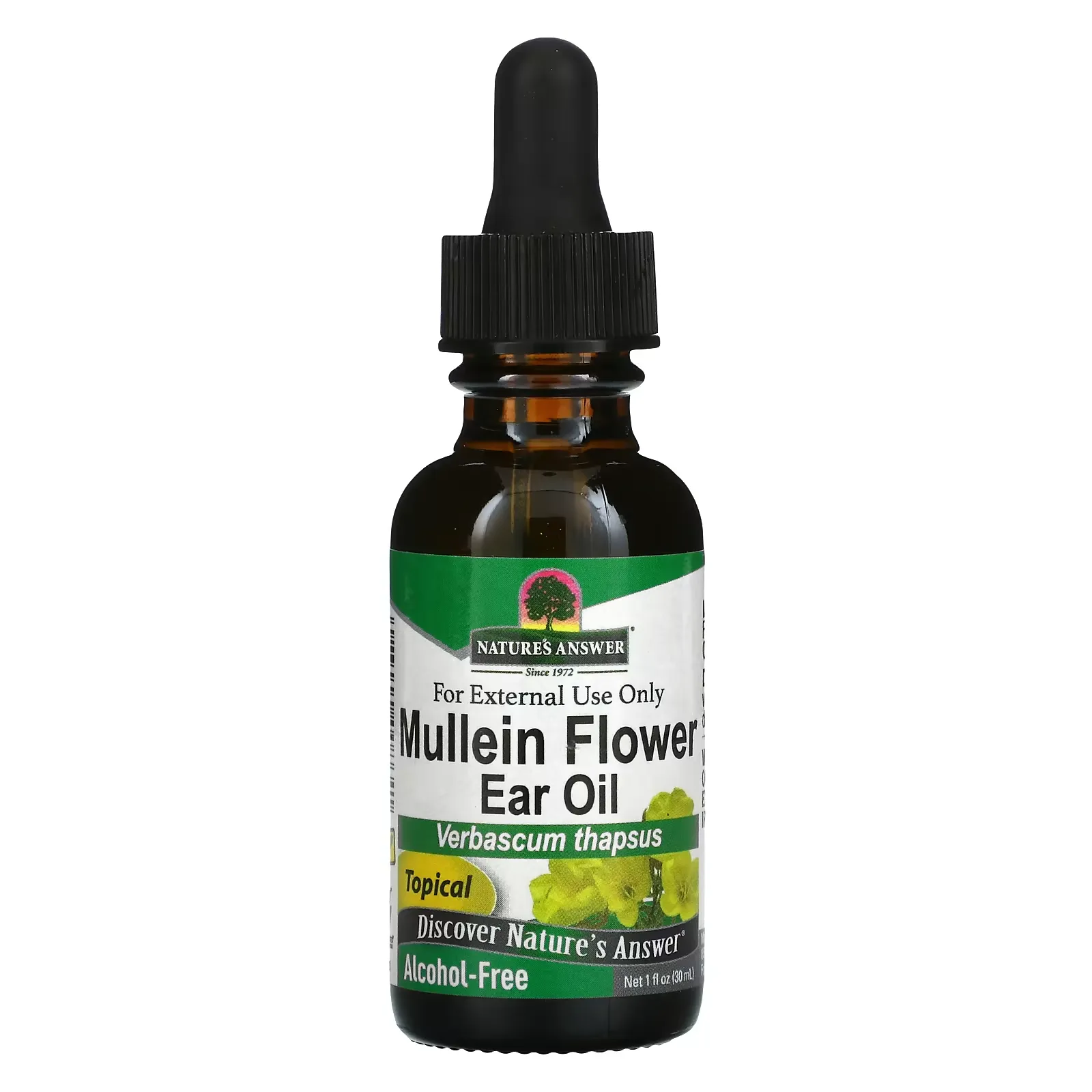 Mullein Flower Ear Oil, Alcohol Free, 1 fl oz (30 ml)