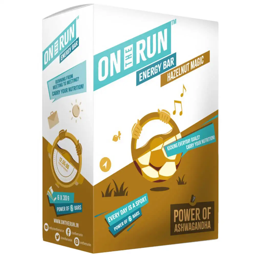 On The Run Energy Bar,  6 Piece(s)/Pack  Hazelnut Magic