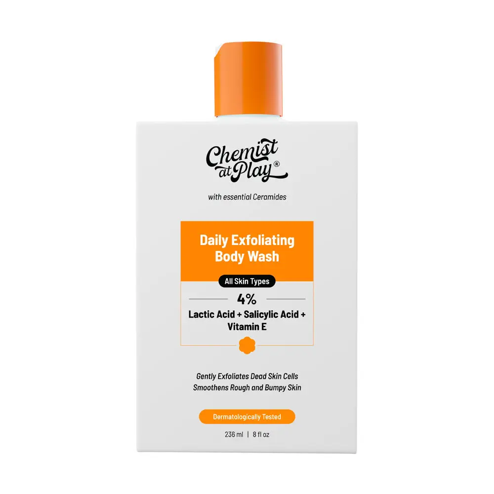 Chemist at Play Exfoliating Body Wash | Salicylic Acid, Vitamin E & Lactic Acid | Softens Skin (236 ml)