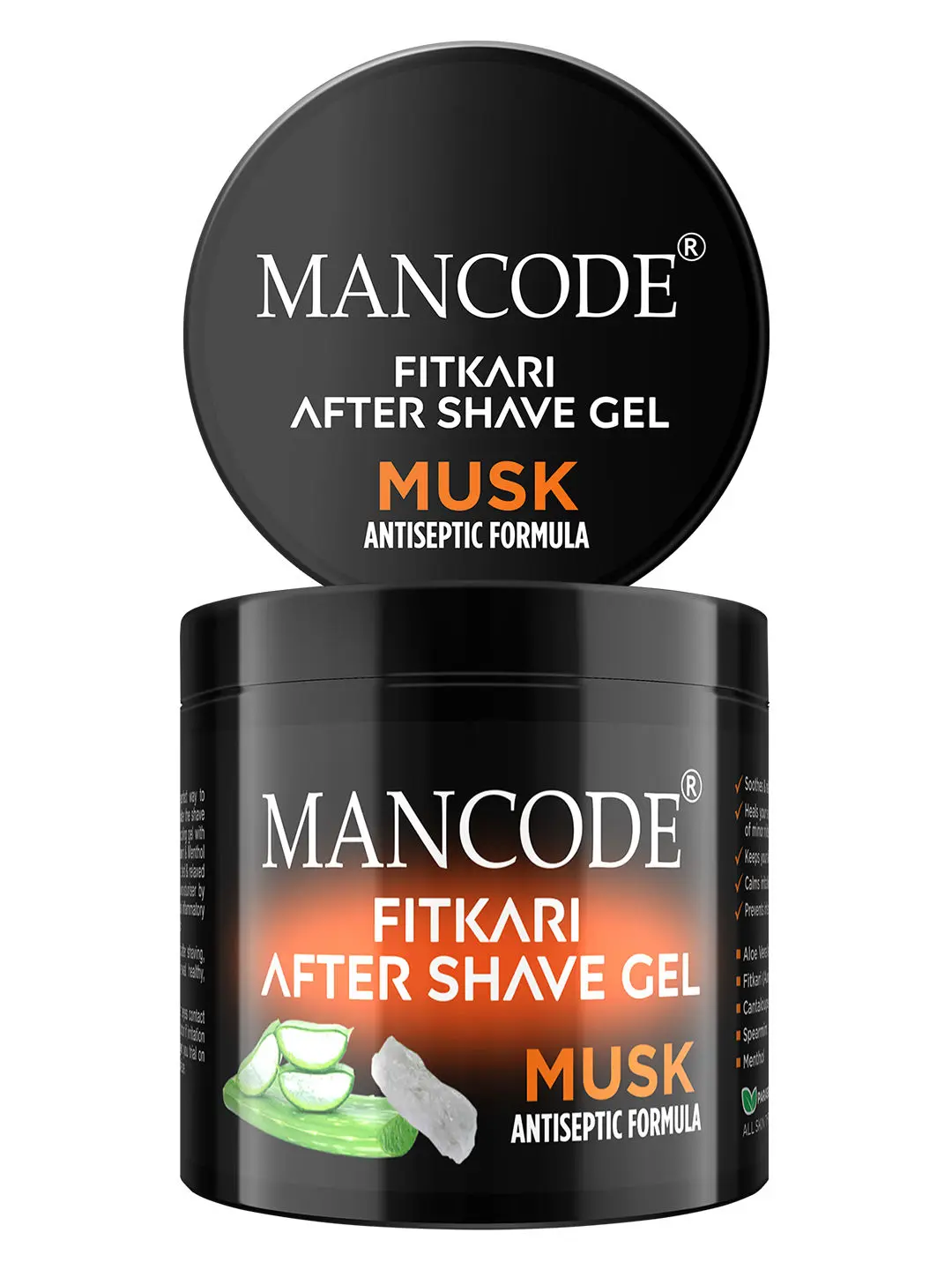 Mancode Fitkari After Shave Gel for Men Musk Antiseptic Formula (100 g)