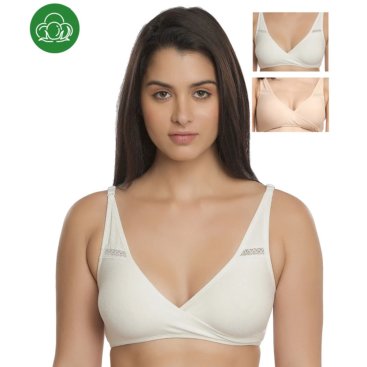 Inner Sense Organic Antimicrobial Sleeping/Feeding Bra Pack Of 3 - Multi-Color (36D)