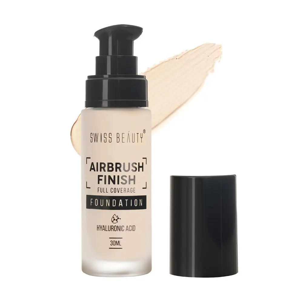 Swiss Beauty Airbrush Finish Full Coverage Foundation Shell White (30 ml)