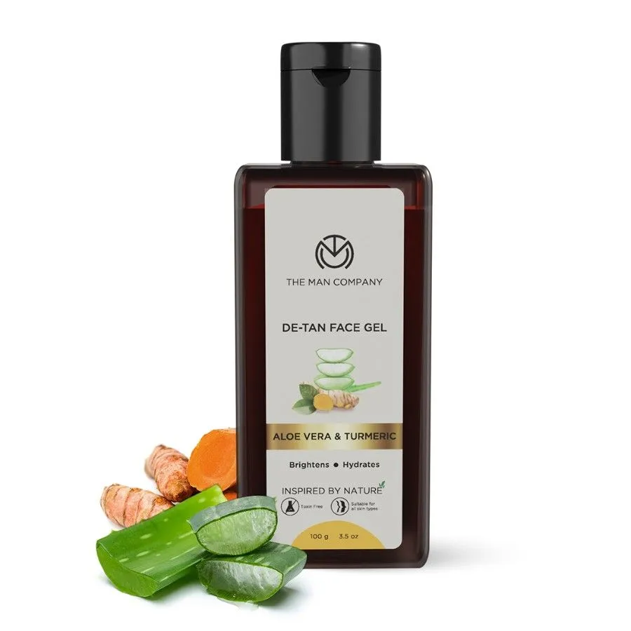 The Man Company De-tan Face Gel With Aloe Vera & Turmeric For Skin Brightening & Hydration