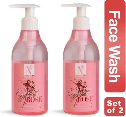 NutriGlow NATURAL'S Set of 2 English Rose Face Wash For Instant Glowing, 300 ml each