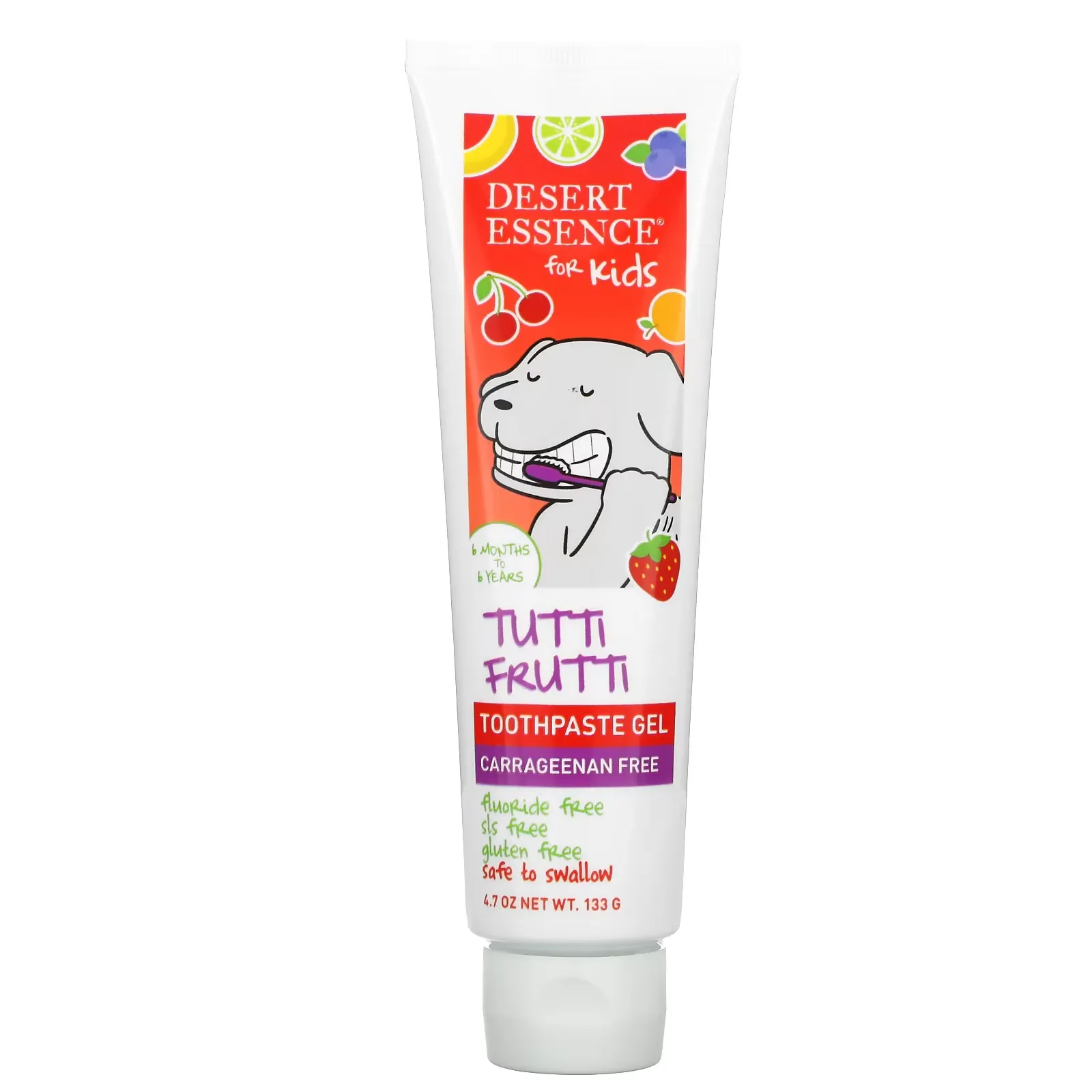 Kids, Toothpaste Gel, Tutti Frutti, 4.7 oz (133 g)