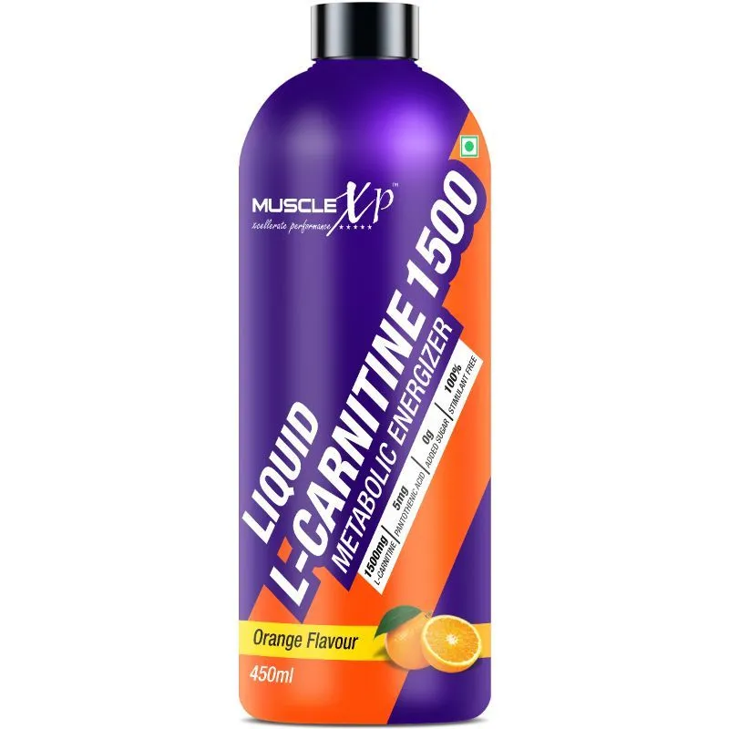 MuscleXP Liquid L-carnitine 1500 Metabolic Energizer - Orange Flavour