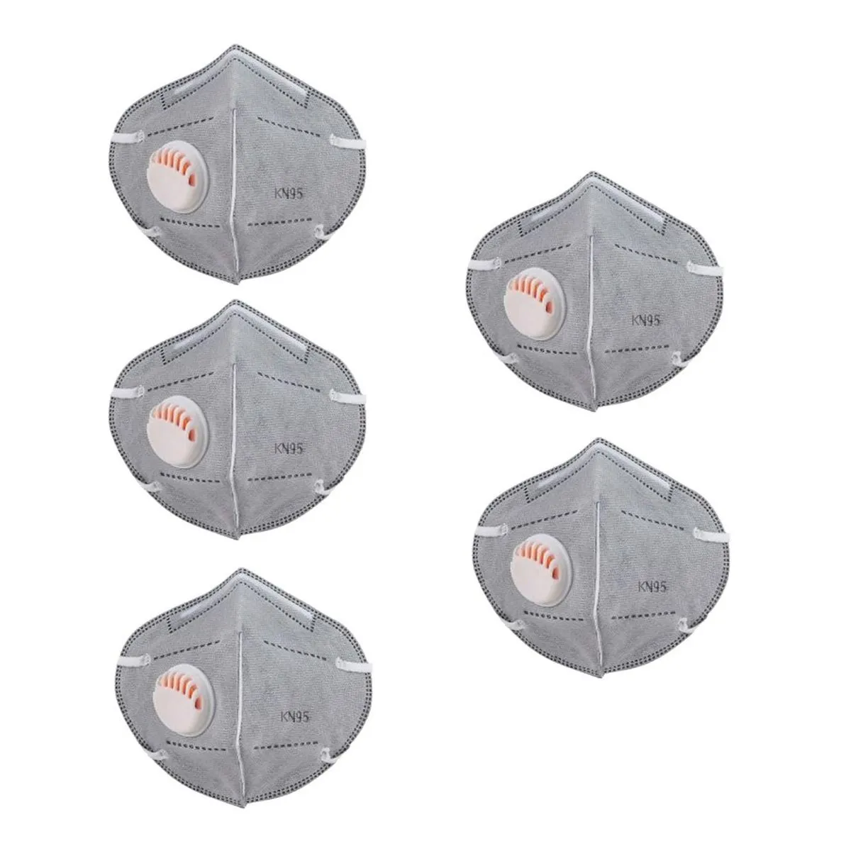 Fabula Pack of 5 Anti-Pollution Reusable 5 Layer Mask - Grey