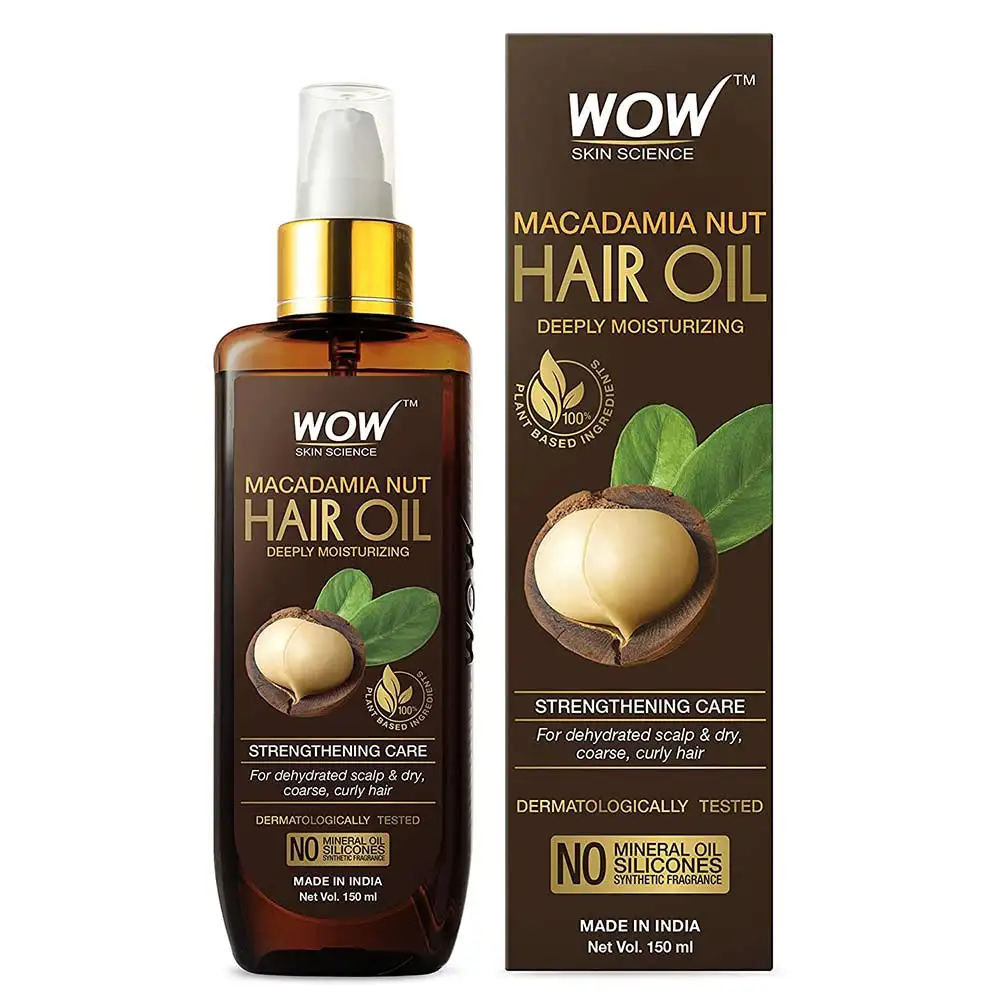 WOW Skin Science Macadamia Nut Hair Oil,  150 ml  for Dehydrated Scalp & Dry Coarse Hair