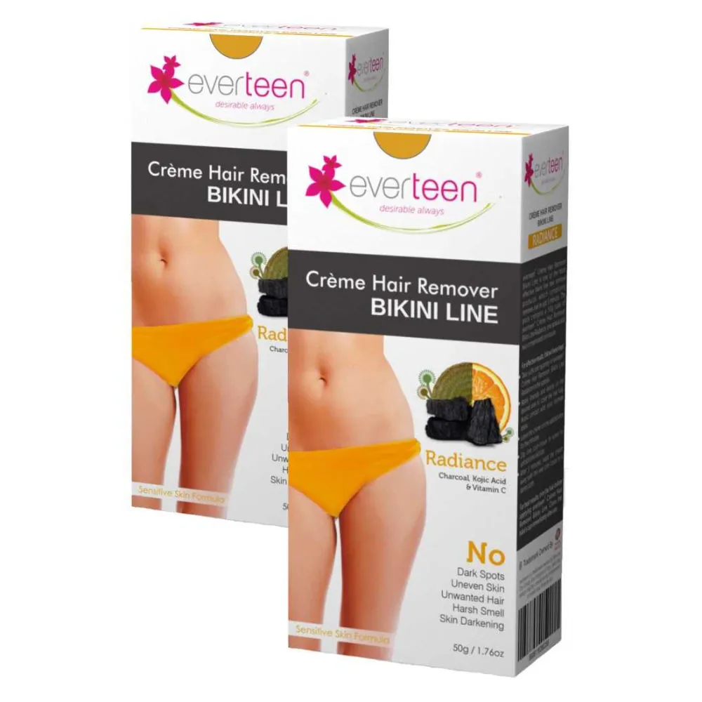 Everteen Charcoal & Vitamin C Bikini Line Hair Remover Creme-Pack of 2