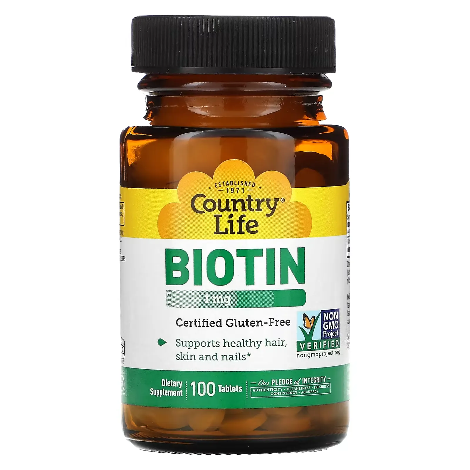 Biotin, 1 mg, 100 Tablets