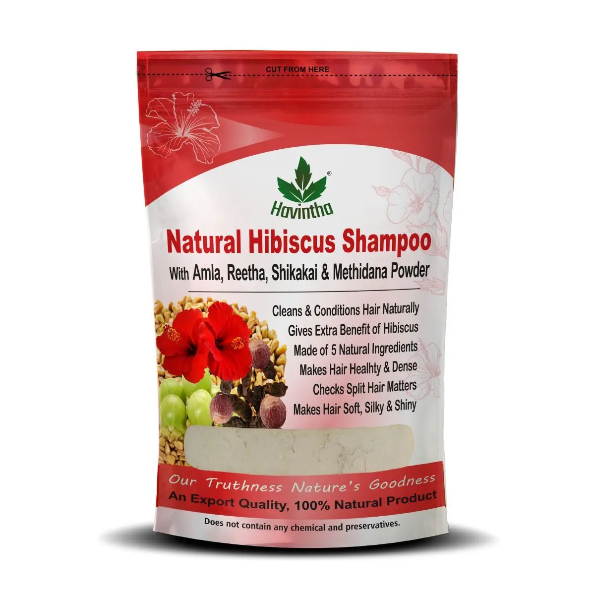 Natural Amla Reetha Shikakai Methidana And Hibiscus Powder Shampoo for Hair (227 g)