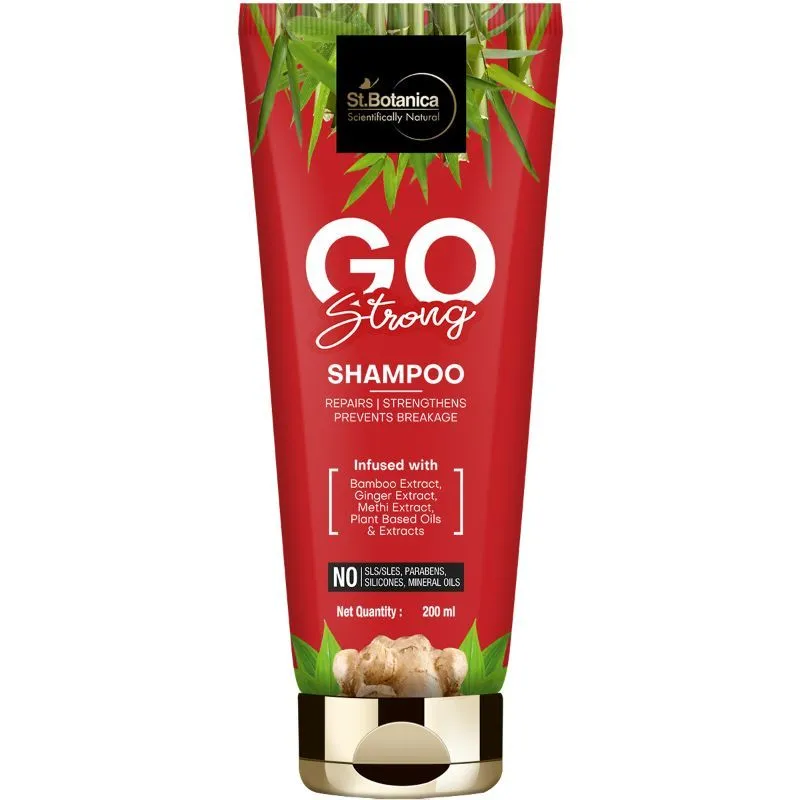 StBotanica GO Strong Hair Shampoo - With Bamboo, Ginger, No Sulphate, Silicone