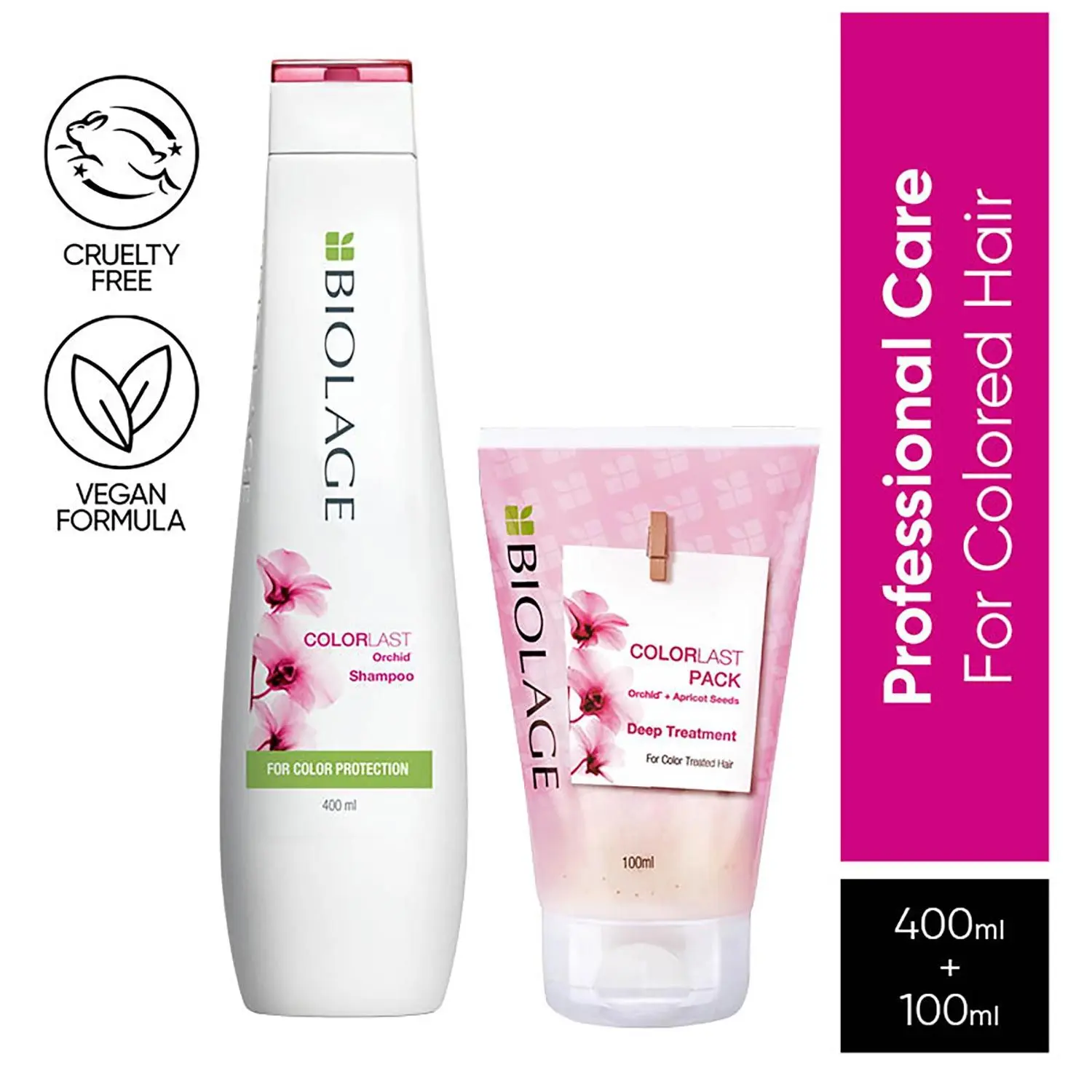 Biolage Colorlast Color Protecting Shampoo + Combo of COLORLAST Deep Treatment Pack for Colored Hair (400ml + 100ml)