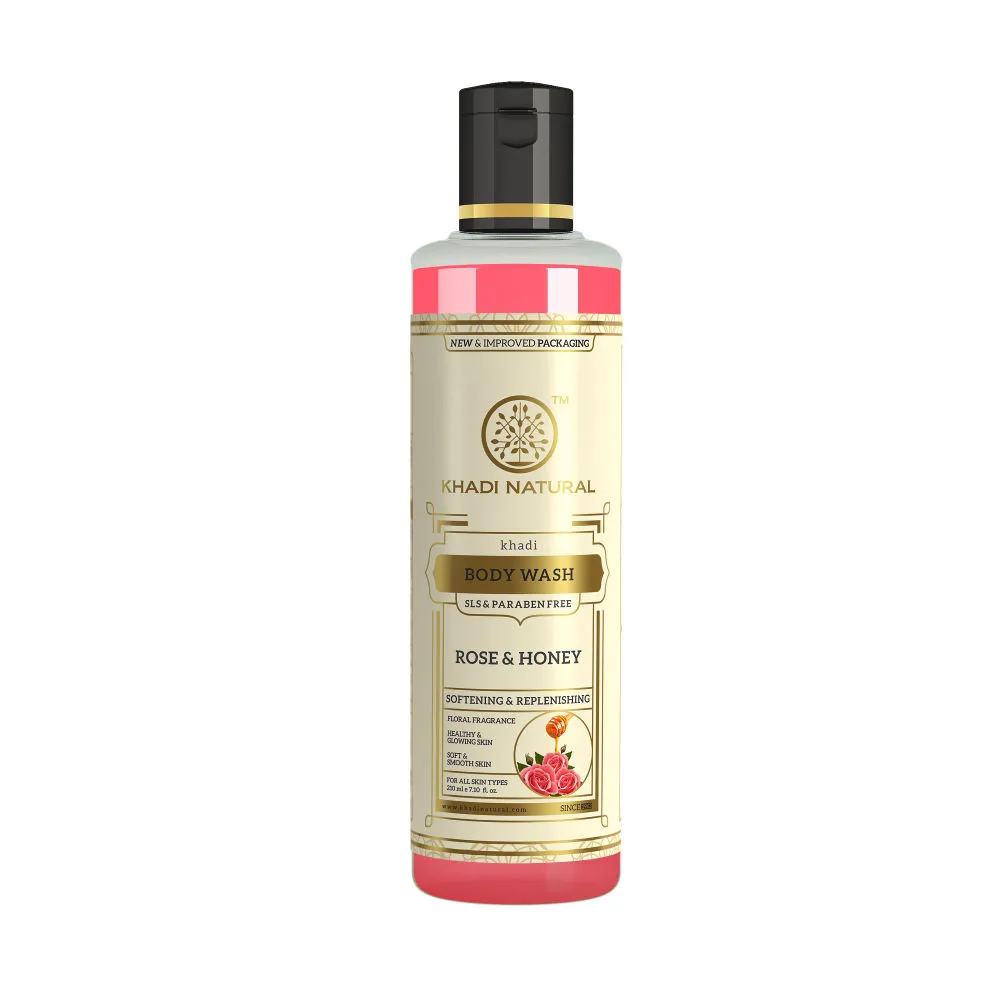 Khadi Natural Rose And Honey Antioxidant & Soothing Body Wash