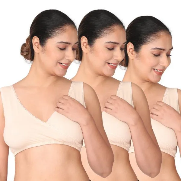 Morph Maternity Pack Of 3 Sleep Nursing Bras - Nude (XL)