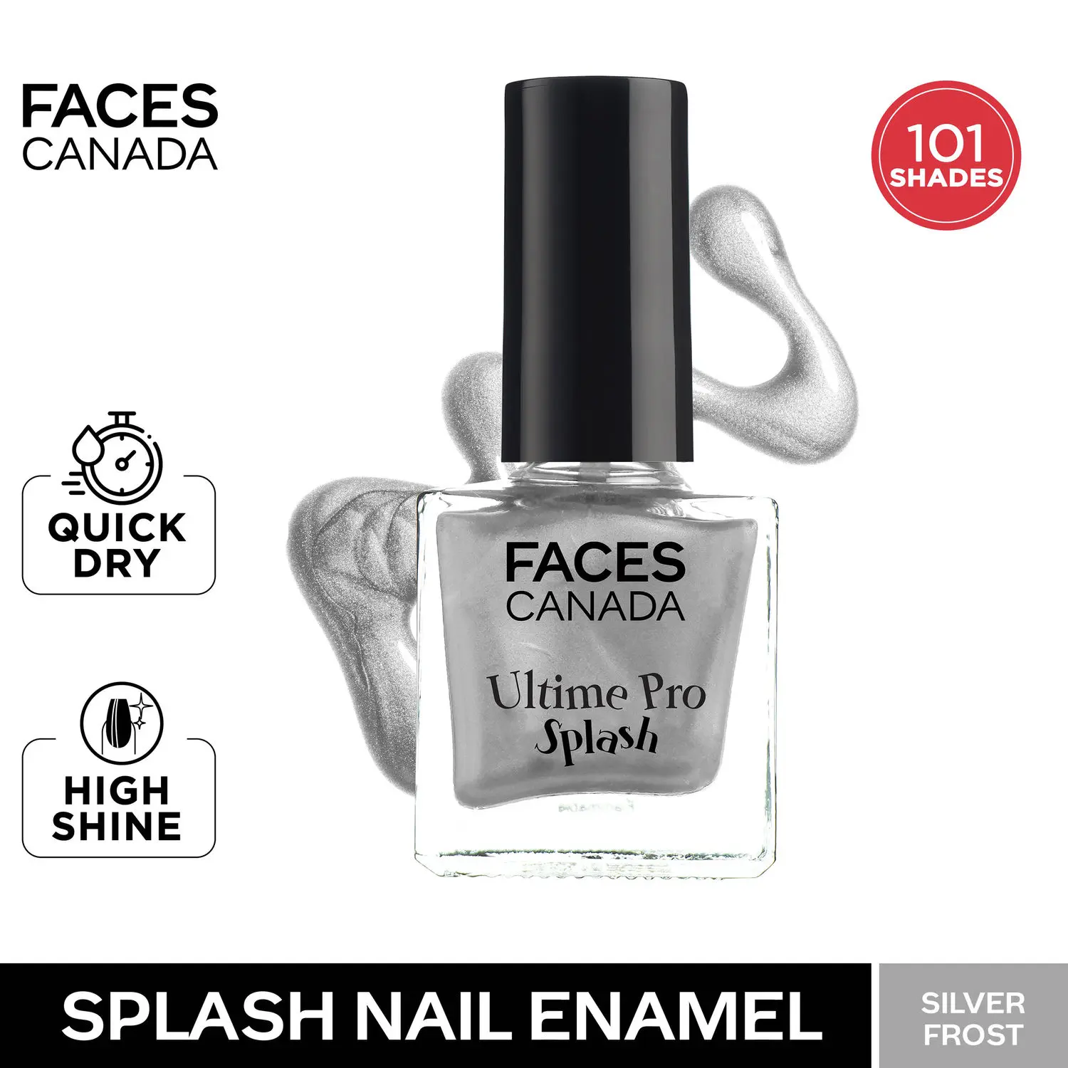 Faces Canada Ultime Pro Splash Nail Enamel Silver Frost 61