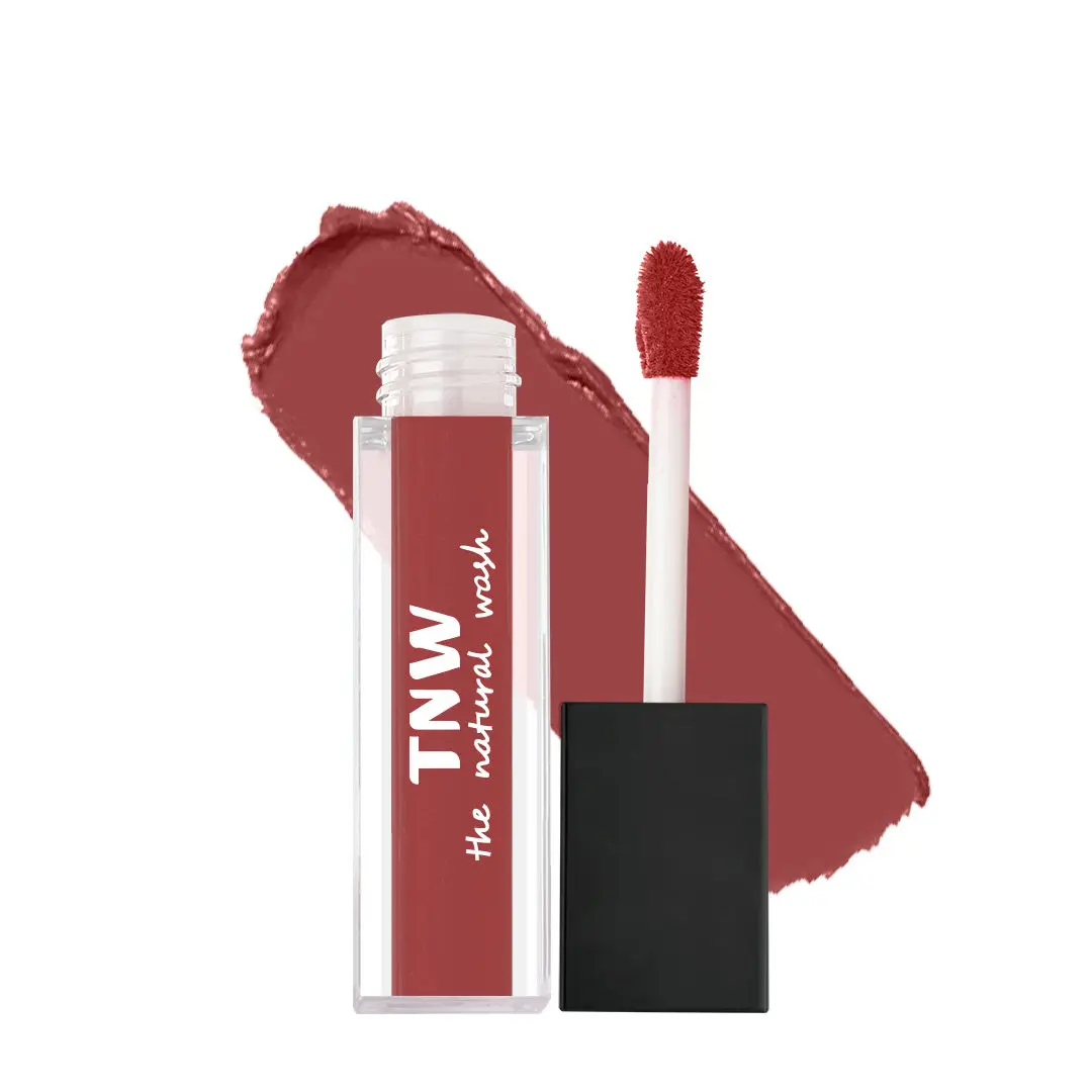 TNW -The Natural Wash Matte Velvet Longstay Liquid Lipstick Mini with Macadamia Oil and Argan Oil - 01 | Transferproof | Pigmented | Blush Nude | Nude Pink