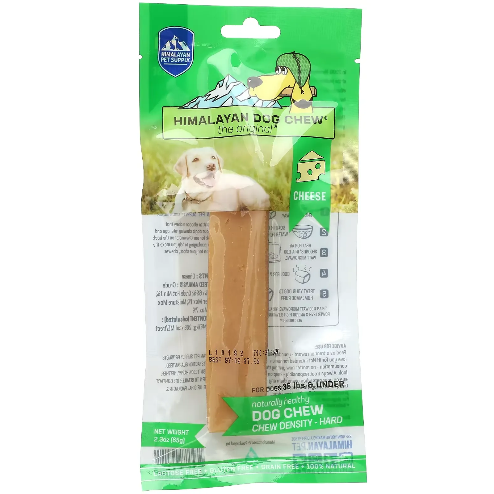 Himalayan Dog Chew, Hard, For Dogs 35 lbs & Under, Cheese, 2.3 oz (65 g)