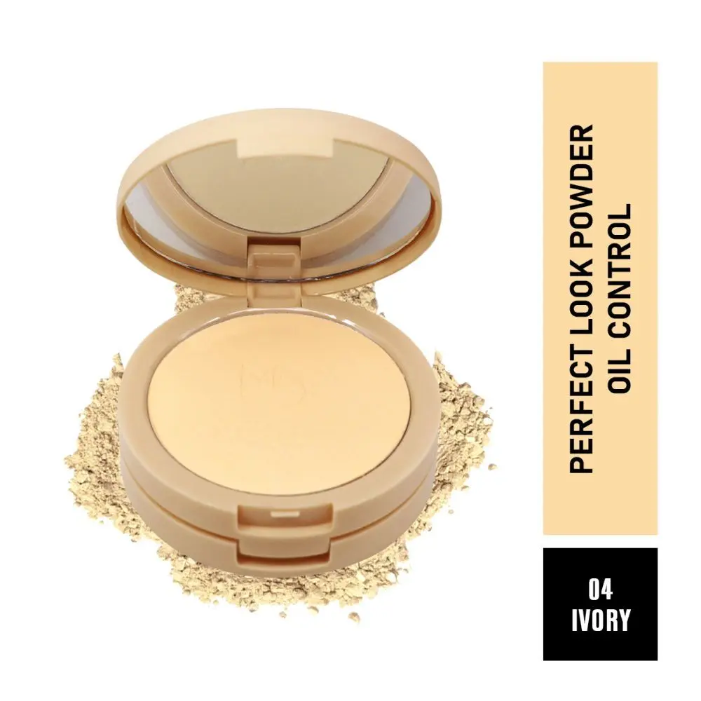 Matt look Perfect look Powder 2 in 1 Formula Oil Control, Powder + Base Concealer, Face Makeup, Ivory (20gm)