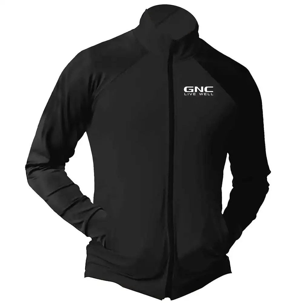 GNC Full Sleeves Gym & Sports Wear Two Sided Zipper Jacket,  Black  L