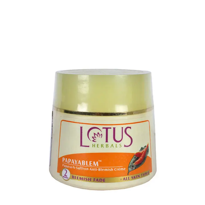 Lotus Herbals Papayablem Papaya-N-Saffron Anti-Blemish Cream | Fades Blemishes | For All Skin Types | 250g