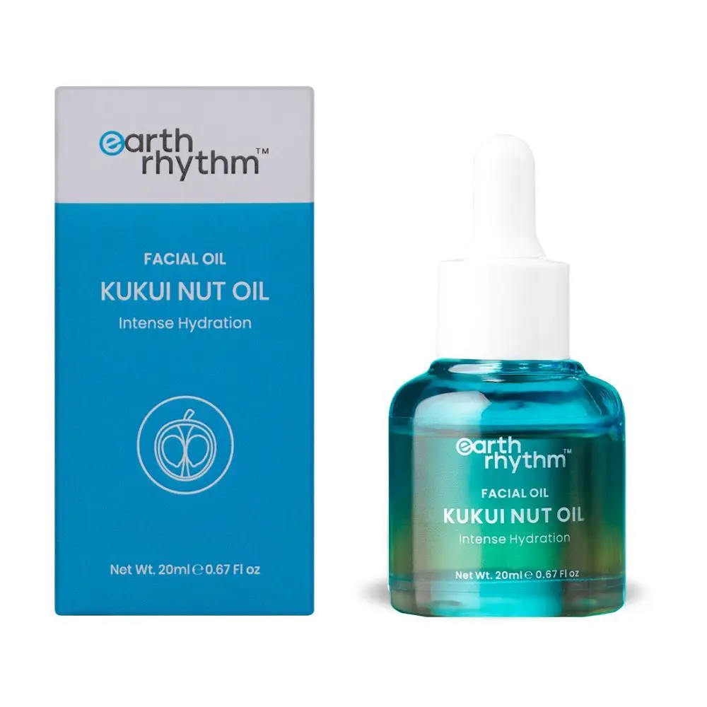 Earth Rhythm Kukui Nut Facial Oil | Reduces Skin Inflammation, Moisturizes, Minimizes Wrinkles | for Intense Hydration | All Skin Types | Women - 20 ML