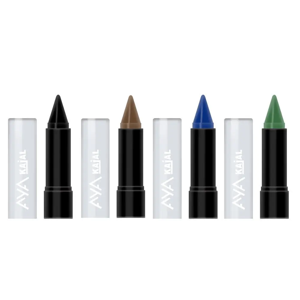 AYA Kajal Set of 4, Black, Green, Brown and Blue (2.4 g + 2.4 g +2.4 g + 2.4 g)