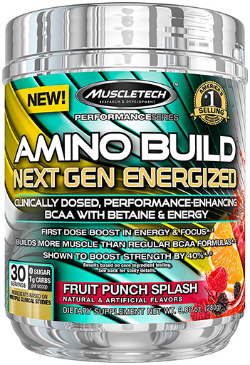 Amino Build Energized Next Gen, By MuscleTech, Fruit Punch, 30 Servings