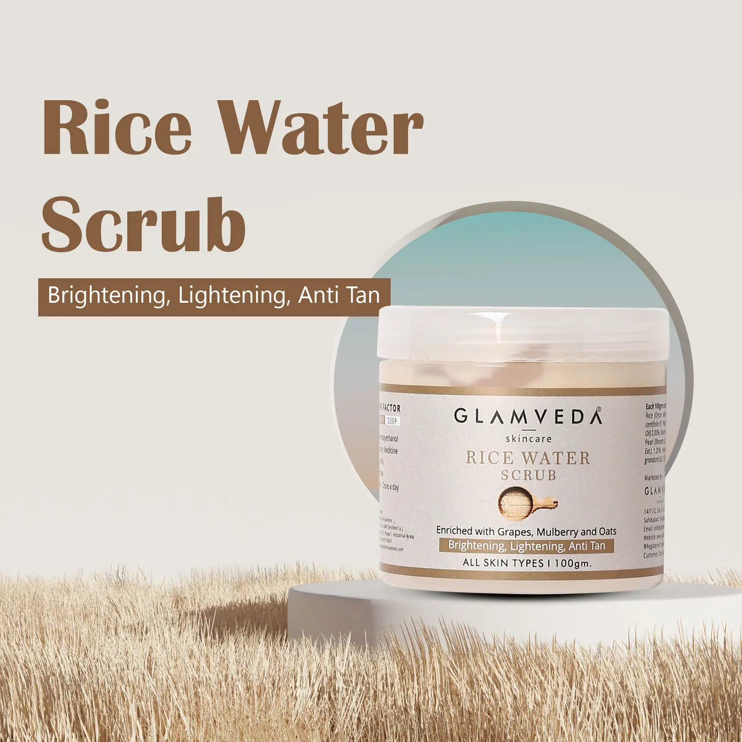 Glamveda Rice Water Brightening Scrub (100 g)
