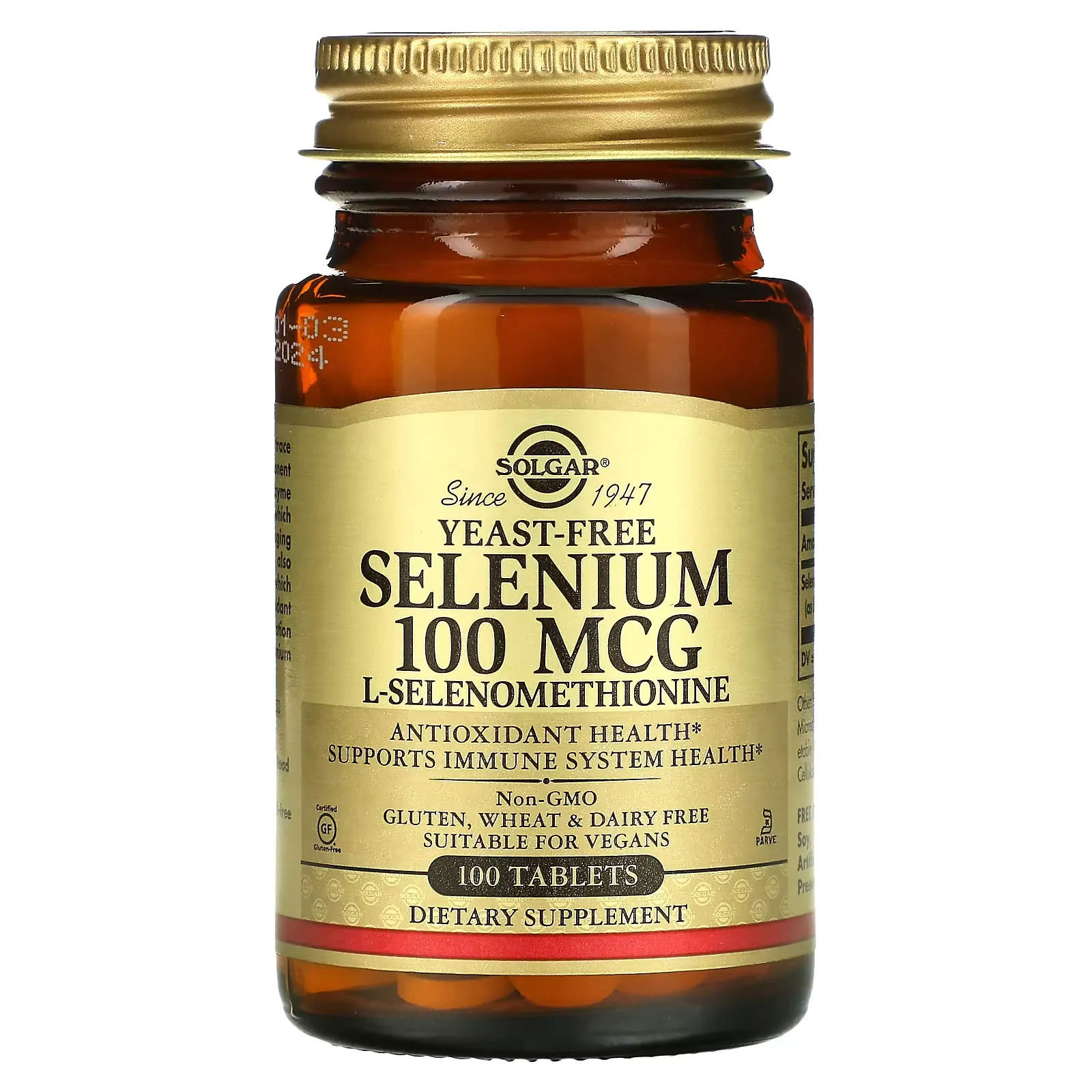 Selenium, Yeast-Free, 100 mcg, 100 Tablets