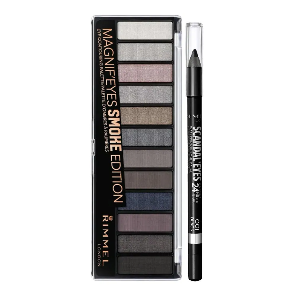 Rimmel London Combo Eye Shadow Palette- Smoke & Waterproof Kohl Kajal- Black