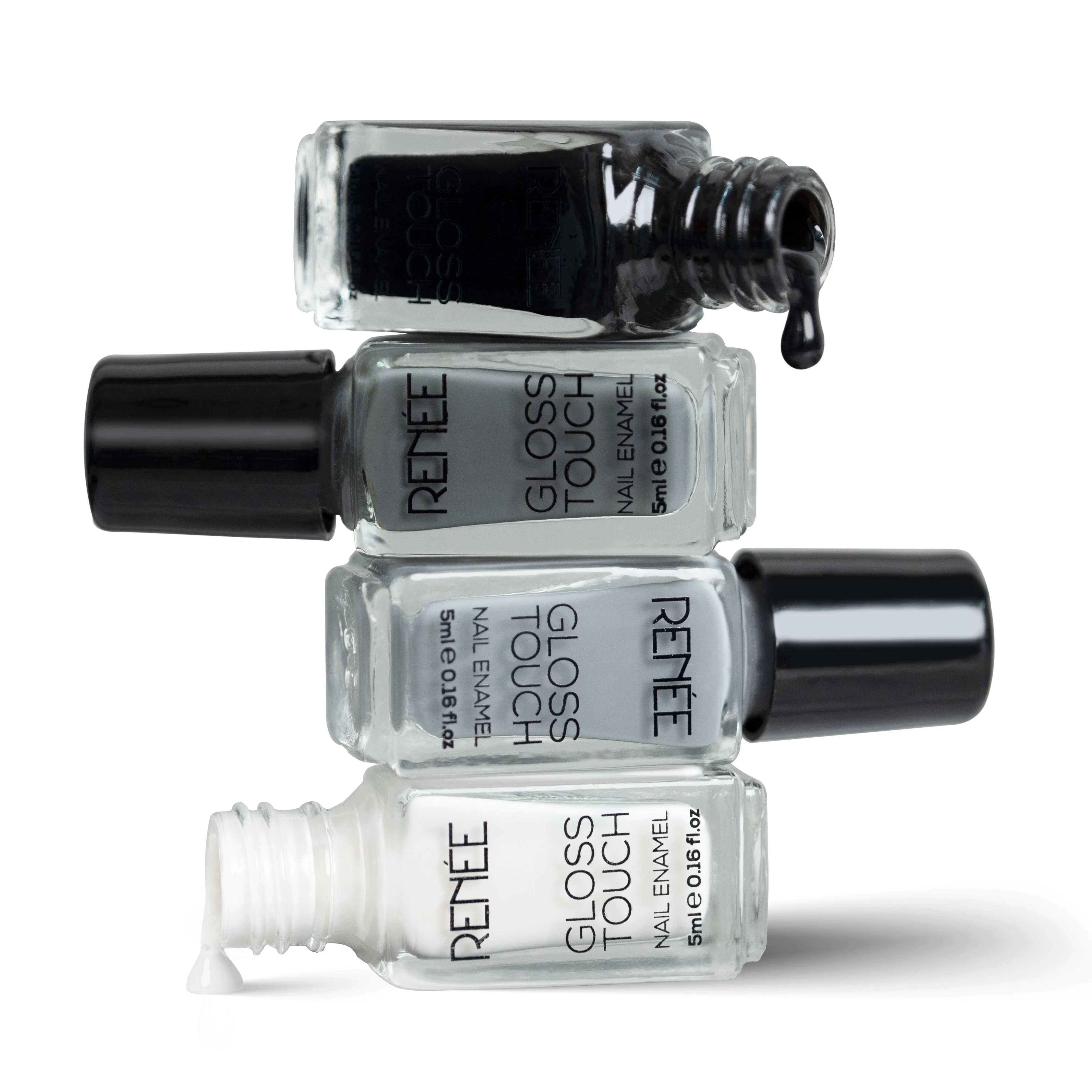 Renee Cosmetics Gloss Touch Classic Monochrome Nail Enamels - Set Of 4