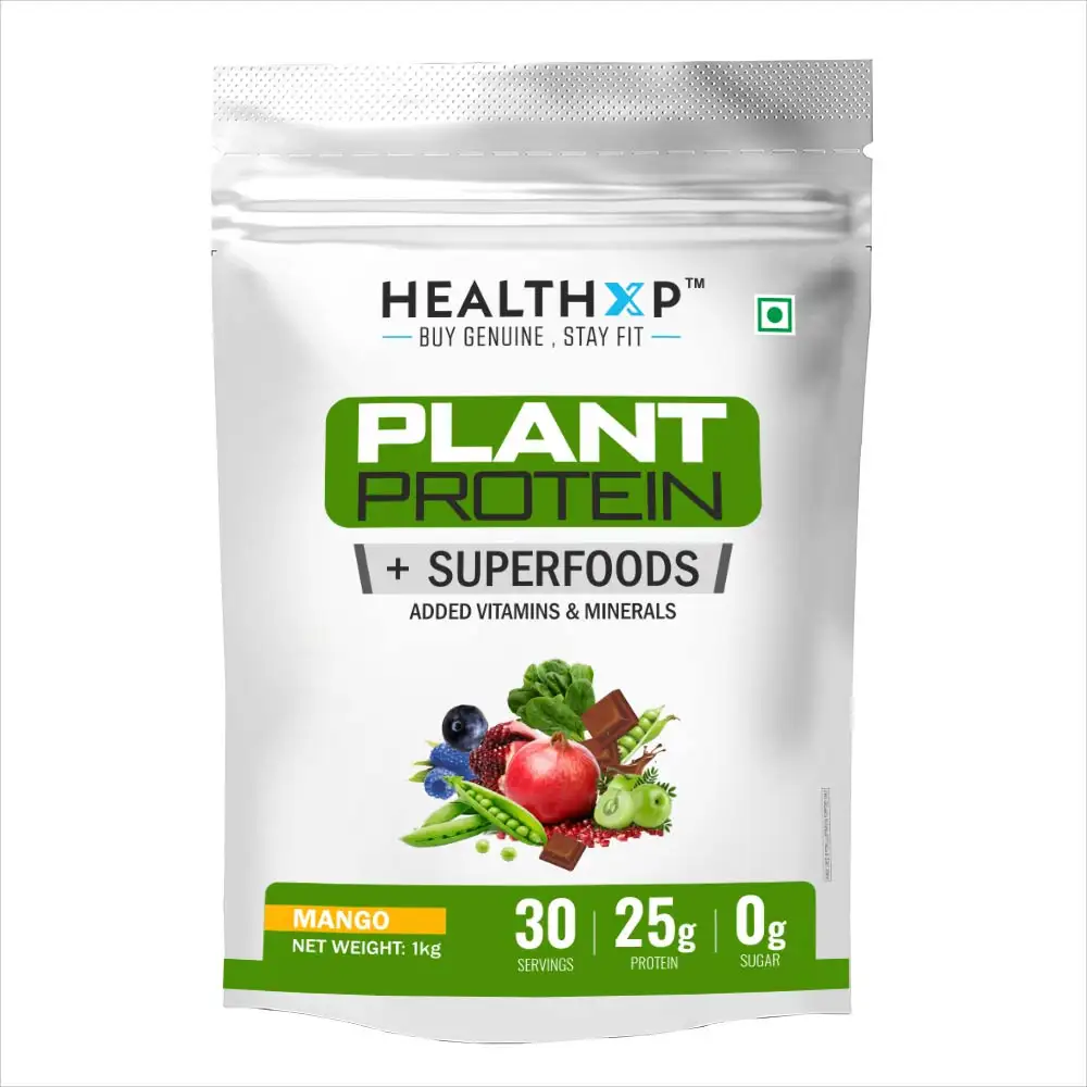 HealthXP Plant Protein + Superfood,  2.2 lb  Mango