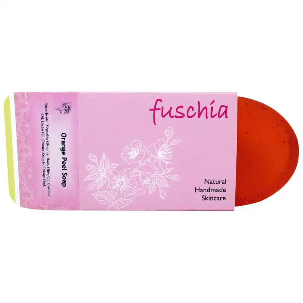 Fuschia Orange Peel Natural Handmade Herbal Soap,  100 g  for All Skin Types