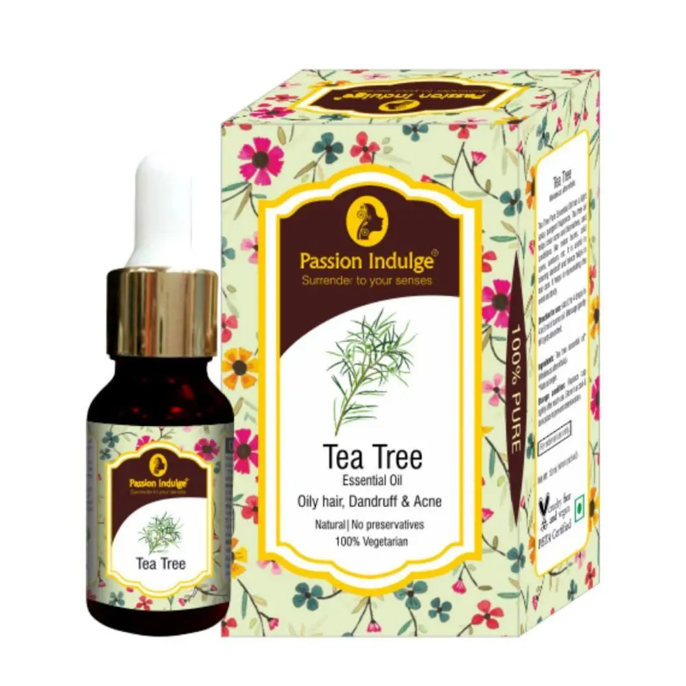 Passion Indulge Natural Tea Tree Essential Oil for Anti-Microbial, Anti-acne, & excess oil removal