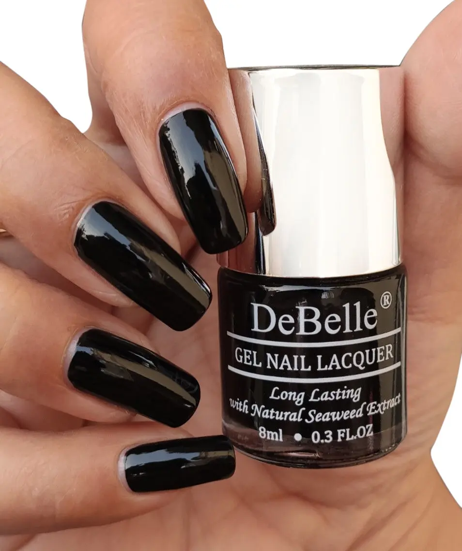 DeBelle Gel Nail Lacquer Glossy Luxe Noir - Black (8 ml)