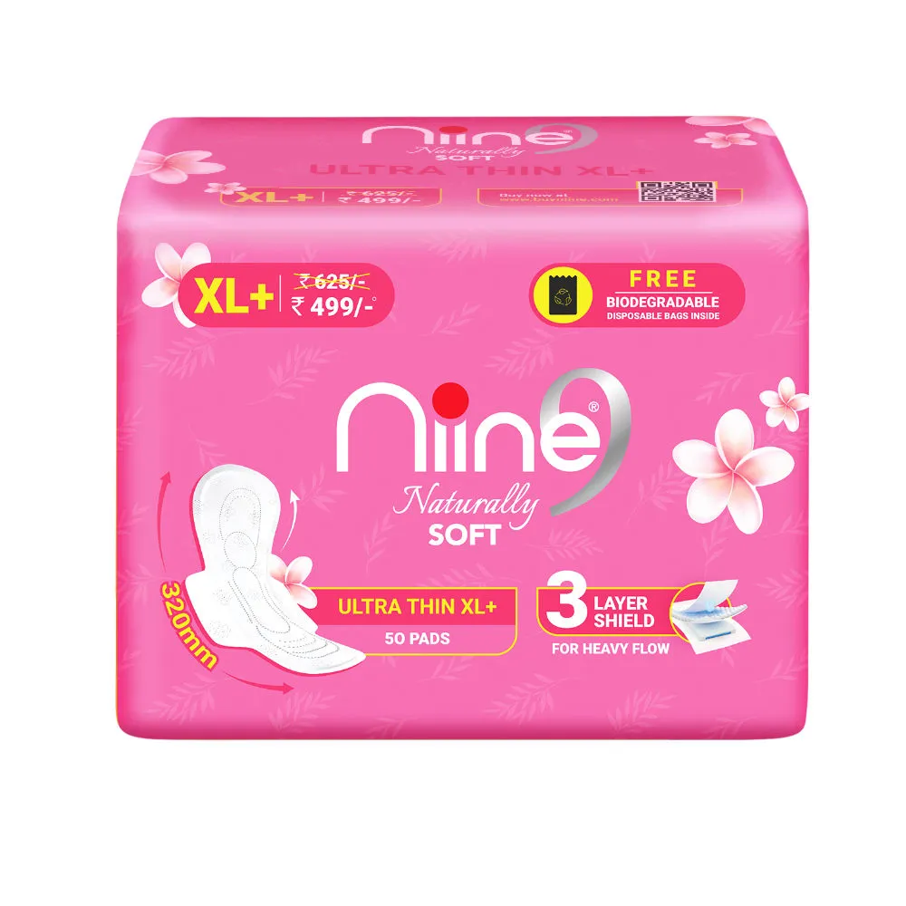 Niine Naturally Soft Sanitary Napkin Ultra Thin XL+ (320mm)