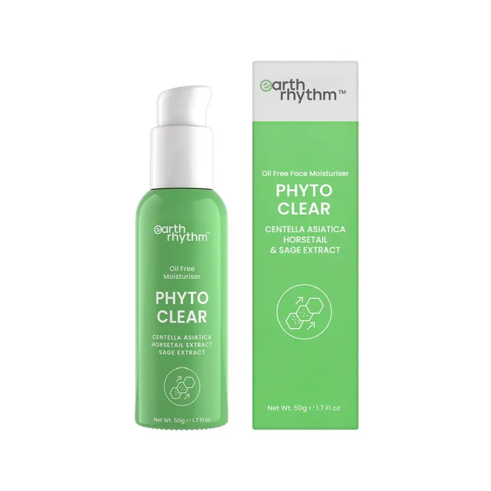 Earth Rhythm Phyto Clear Oil Free Moisturiser | Centella Asiatica Horsetail & sage Extract - 50 G