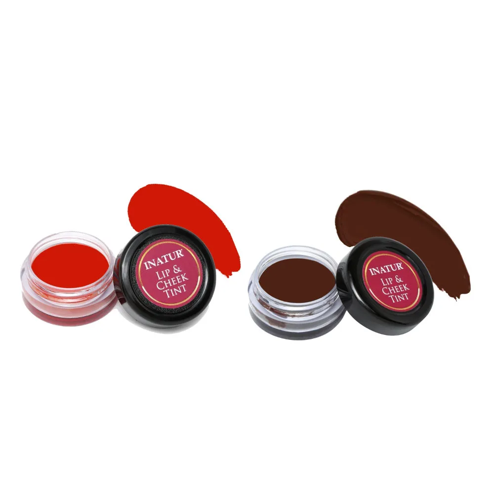 Inatur Lip & Cheek Tint Sunny Red and Mocha