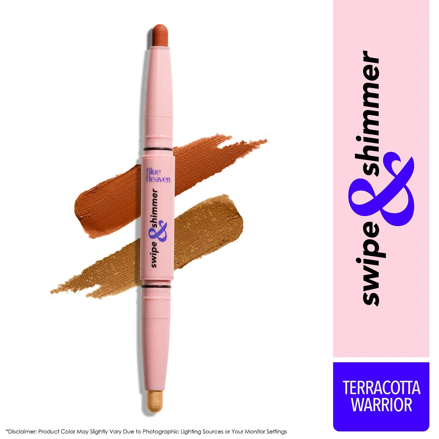 Blue Heaven Swipe & Shimmer Long Lasting Non Transfer Eyeshadow Stick | Matte & Matallic Shades , Terracotta Warriors 2.2g