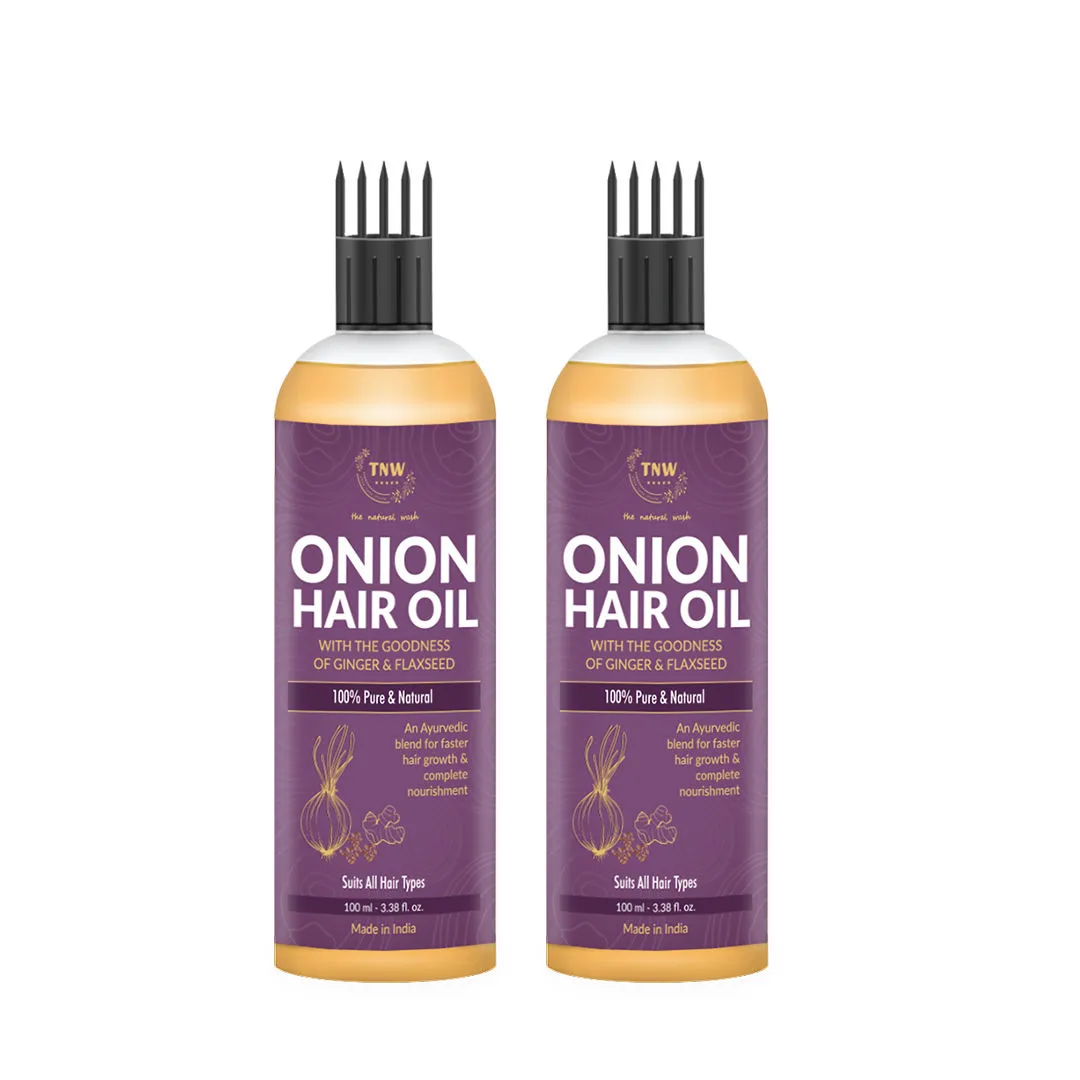 TNW The Natural Wash Onion Hair Oil for Hair Growth with Complete Hair Nourishment - Pack of 2