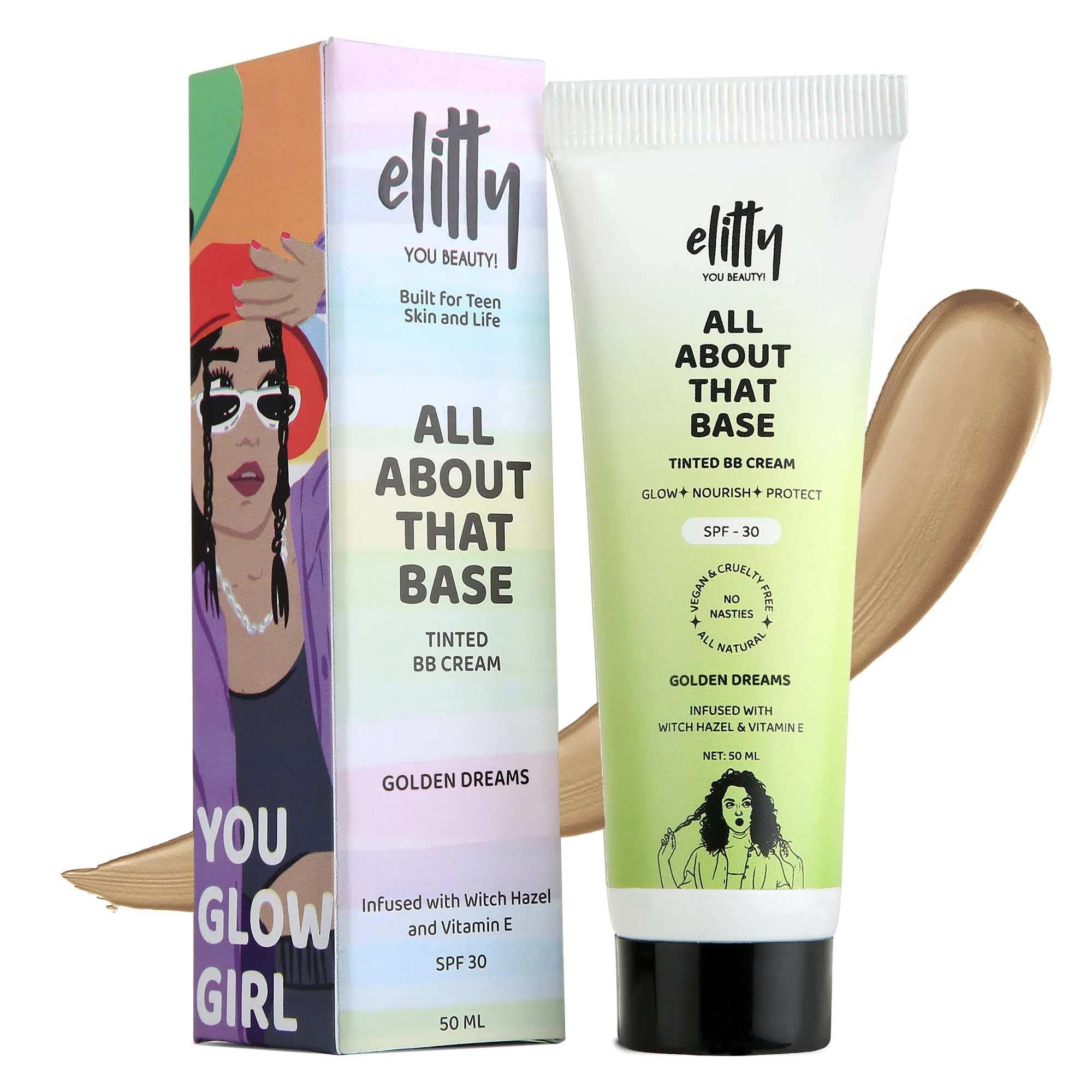 Elitty All About That Base Tinted BB Cream With SPF 30 - Golden Dreams - Deep