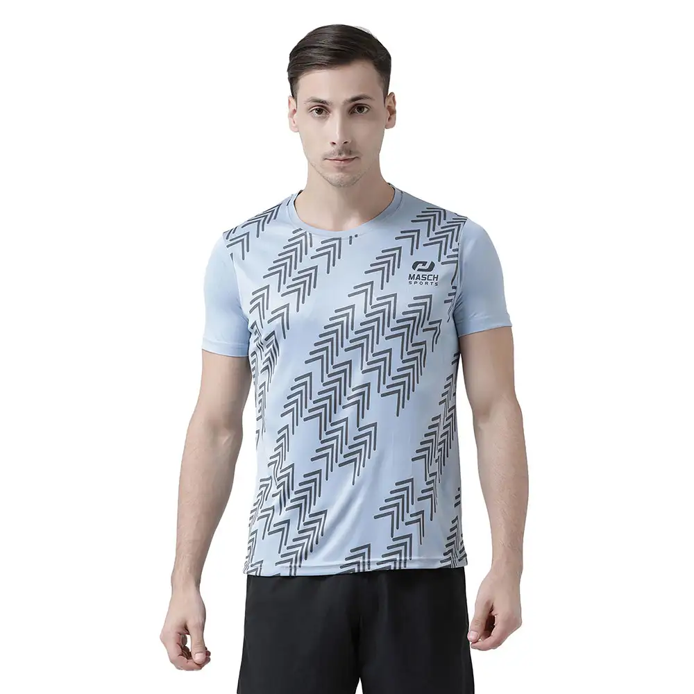 Masch Sports Mens Regular Fit Polyester Active T Shirt (MSTS 0619 HSP MVGARW LGREY),  Light Grey  XXL