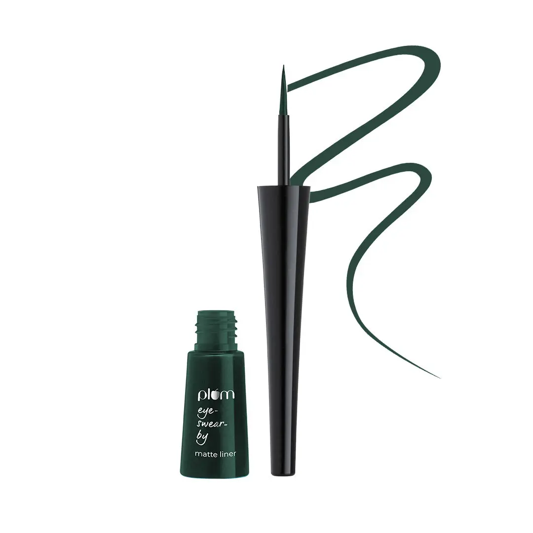 Plum Eye-Swear-By Matte Liner | Water-Proof | Quick Drying | 100% Vegan & Cruelty Free | 04 Green Dream