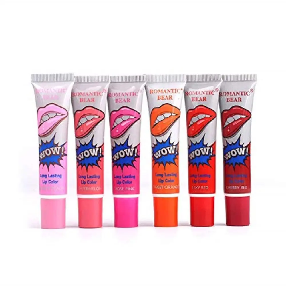 Me-On Wow Romantic Bear Pack of 6 Multi Shades Peel off Long Stay Lip Colors