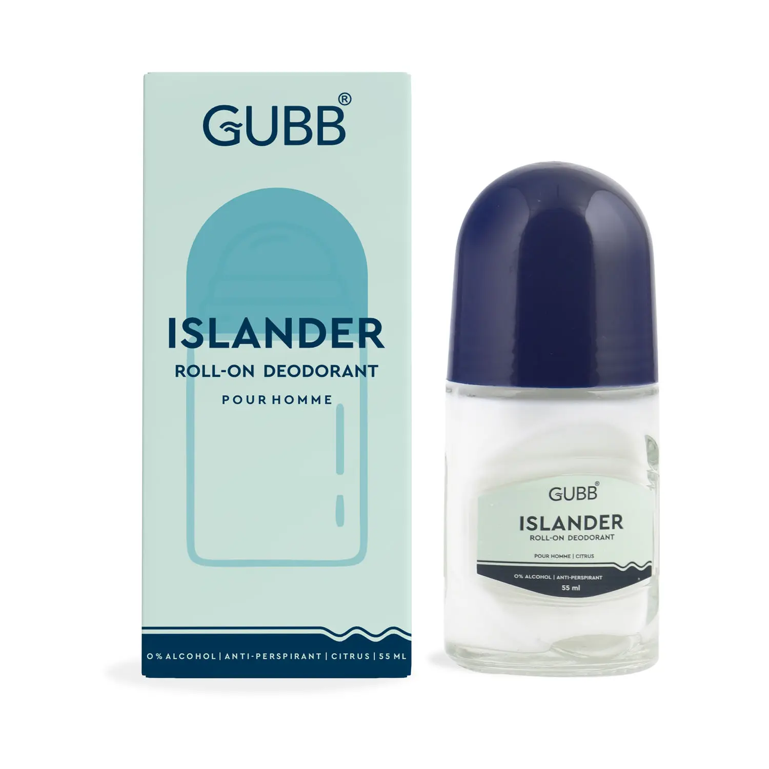 GUBB Islander Roll On Deodorant for Men, Pourhomme Citrus (55 ml)