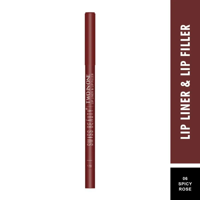 Swiss Beauty Two In One Lip Liner & Lip Filler - Spicy Rose