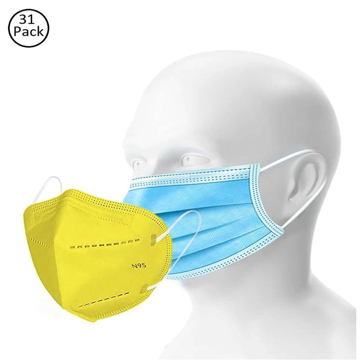 Fabula Double Mask Set of 25 Disposable & 6 Reusable Kn95/N95 Mask